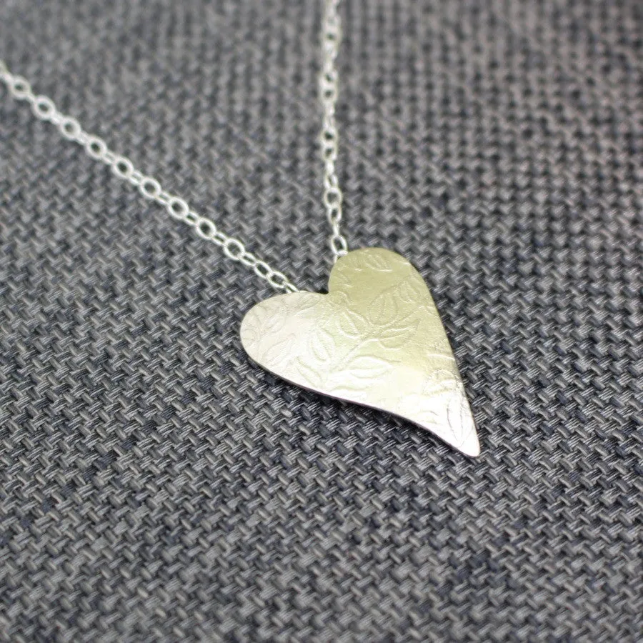 Vines Silver Heart Pendant