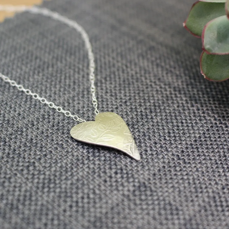 Vines Silver Heart Pendant