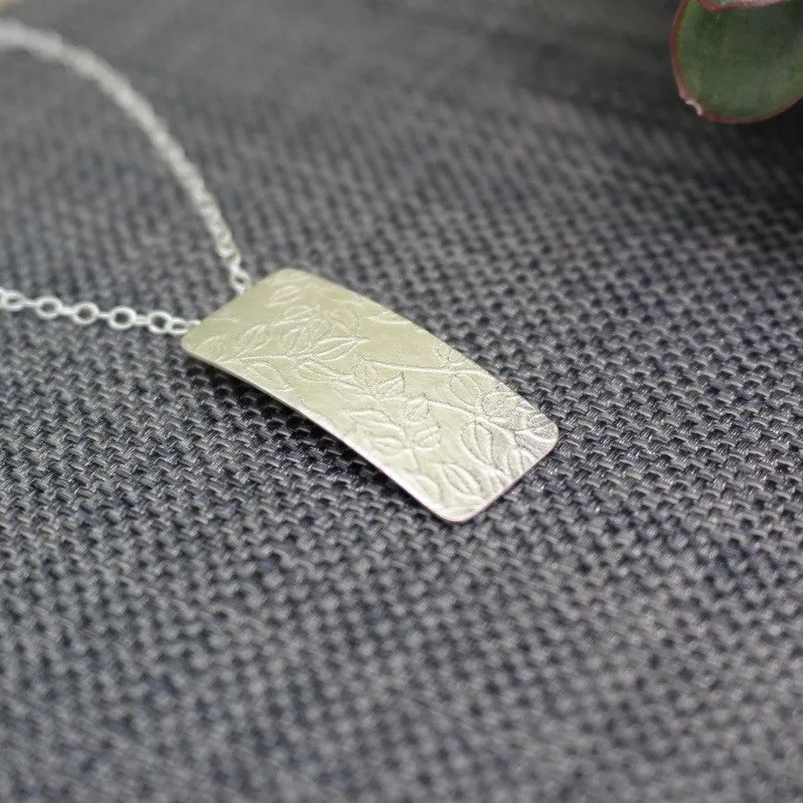 Vines Tag Silver Pendant