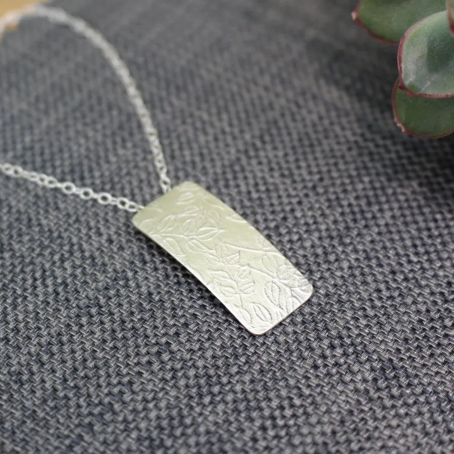 Vines Tag Silver Pendant