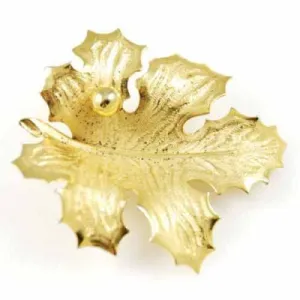 Vintage Giovanni Leaf Brooch W/Rain Drop 1950S