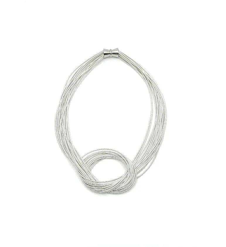 White Piano Wire Knot Necklace