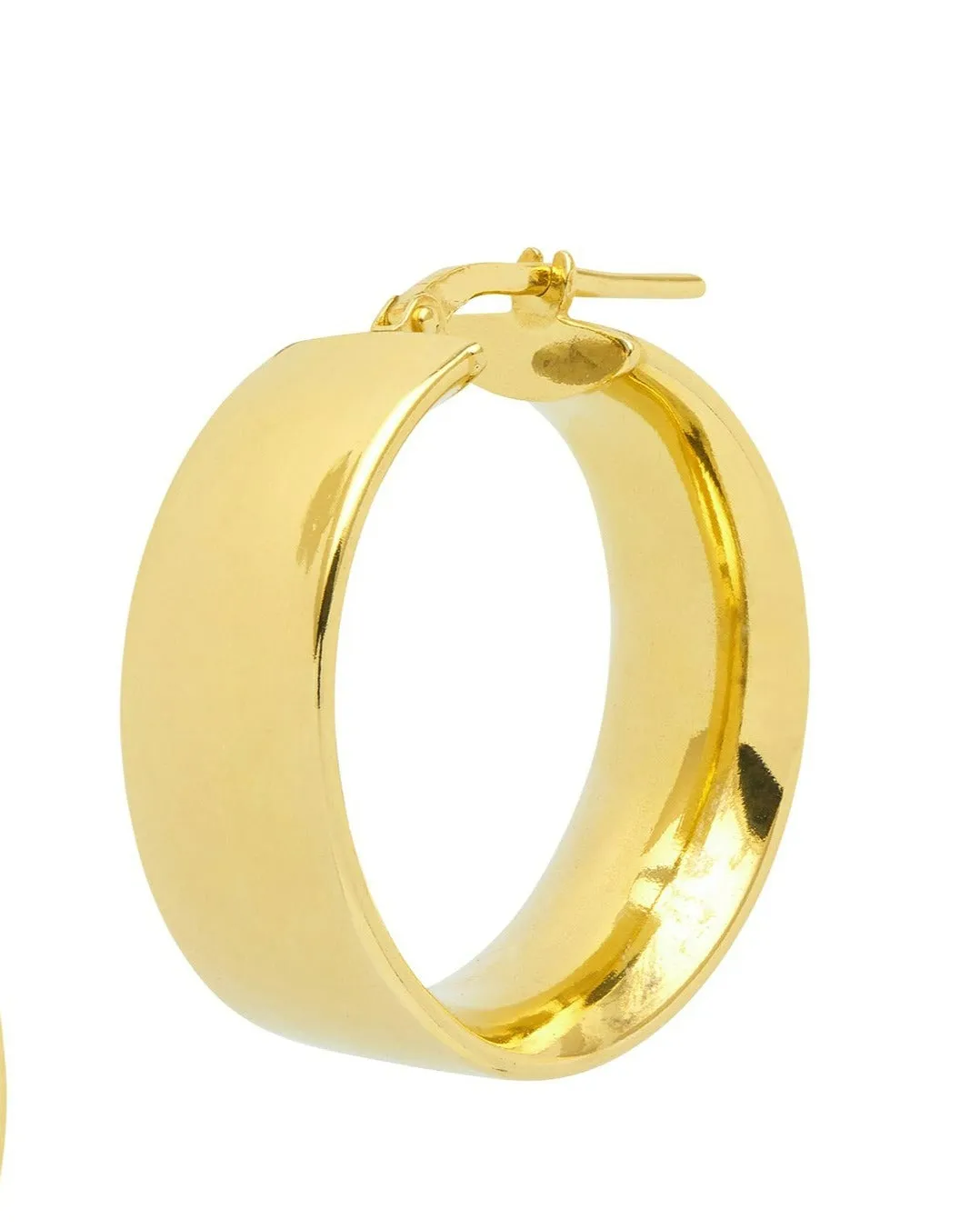 Wide Shiny Hoops - Gold