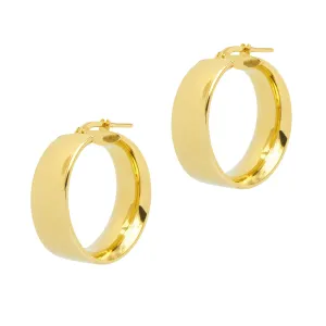 Wide Shiny Hoops - Gold