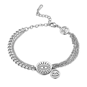 Women Evil Eye Link Bracelets Jewelry Stainless Steel