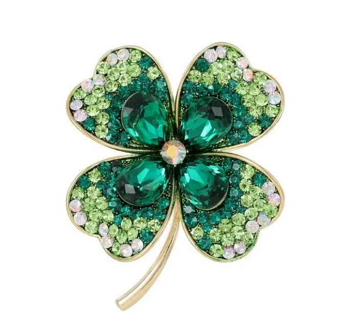 XSB082 - Four Leaf Clover Saree Brooch